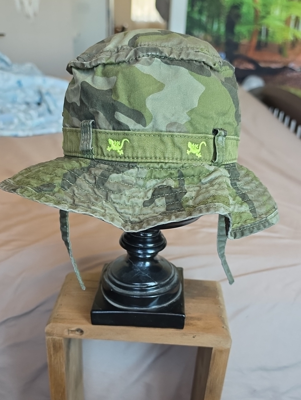 Kids Camo Bucket Hat - Olive Green